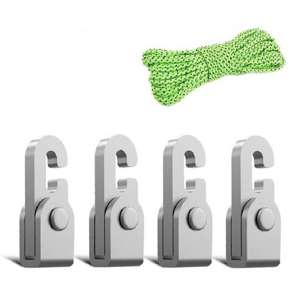 Cheap Goat Tents 4pcs Automatic Lock Hooks Multifunctional Free Knot Easy Fast Tighten Rope Accessories Camping Tent Self locking Hooks with 1pc   